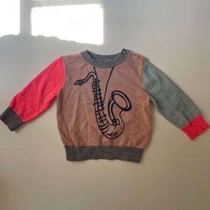 Stella McCartney Kids saxophone color block baby sweater 6 months
